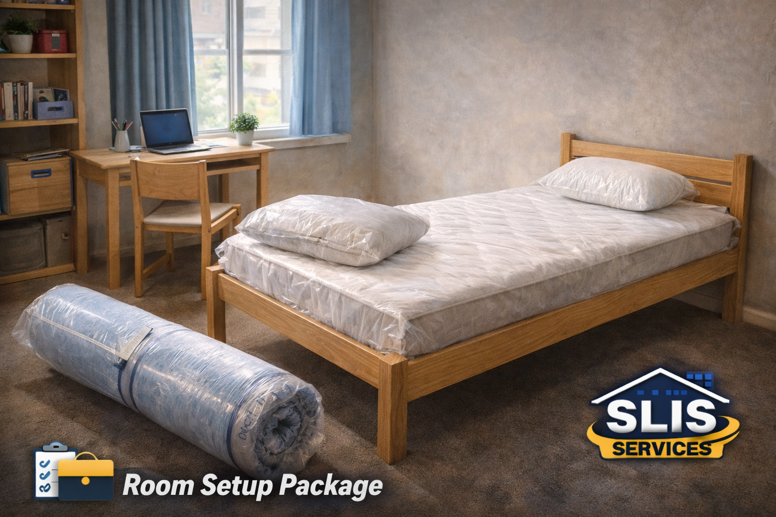 Room Setup Package (Bed, Mattress & Study desk)