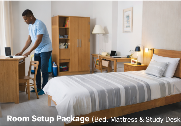 Room Setup Package (Bed, Mattress & Study desk)